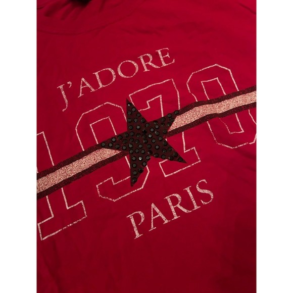 Red Top Shop J’adore Paris Graphic Tee - Picture 3 of 4